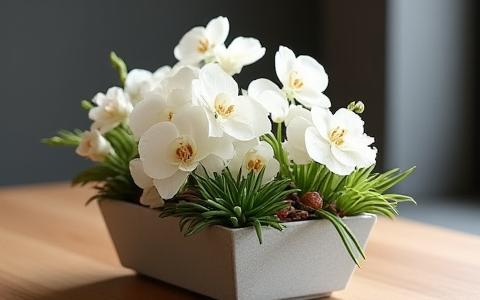 Arreglo floral minimalista y sofisticado para evento corporativo